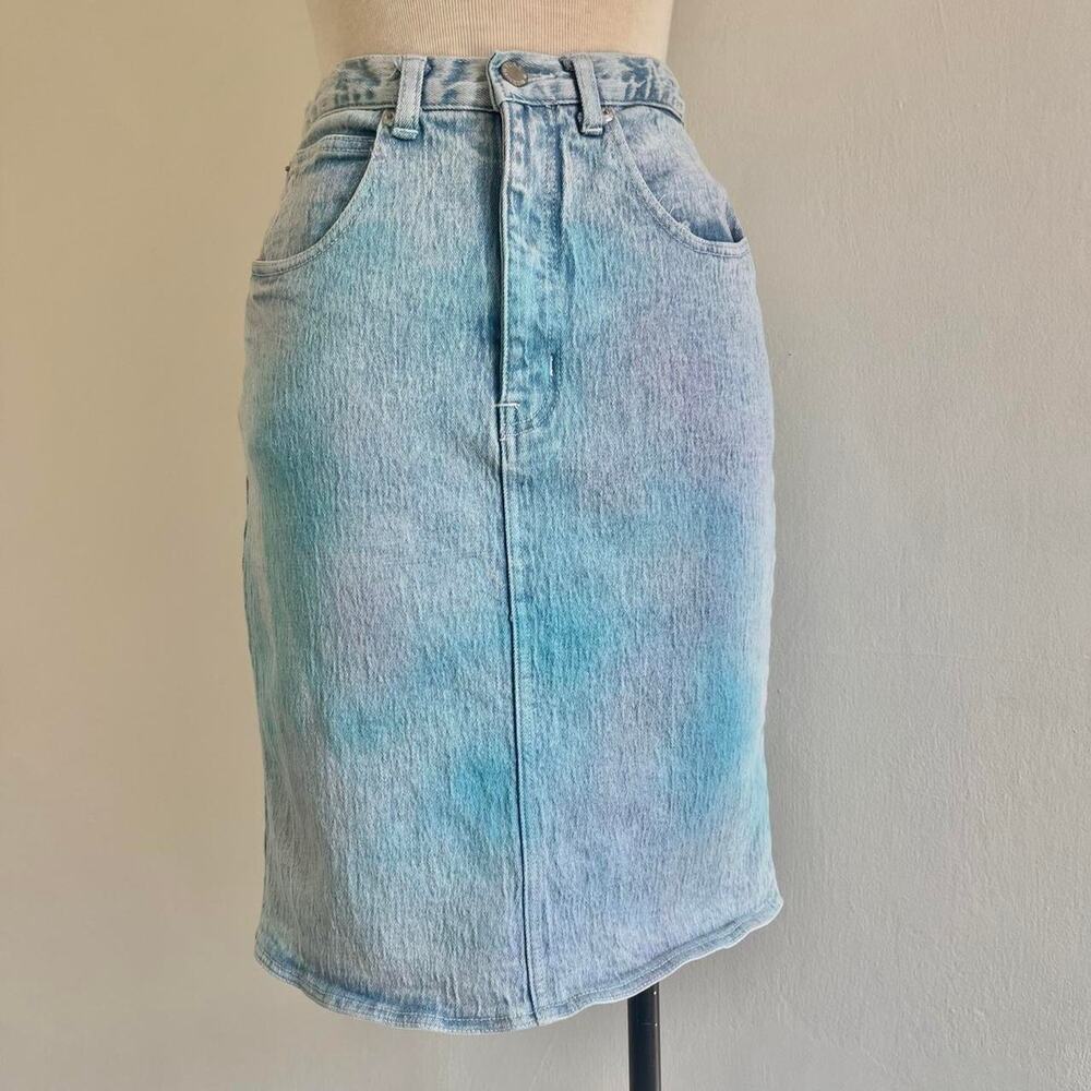 Vintage blue dyed denim skirt